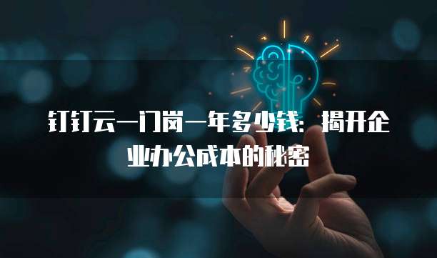 钉钉云一门岗一年多少钱:揭开企业办公成本的秘密