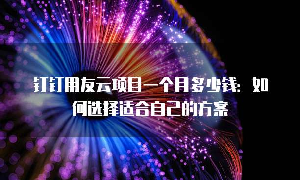钉钉用友云项目一个月多少钱:如何选择适合自己的方案