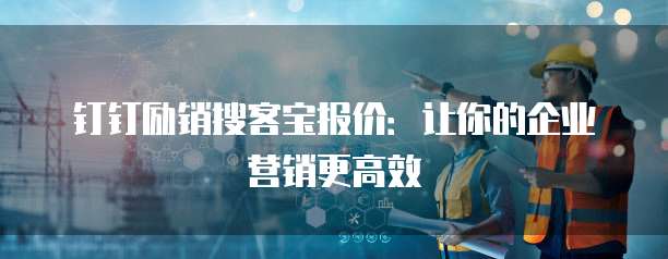 钉钉励销搜客宝报价:让你的企业营销更高效