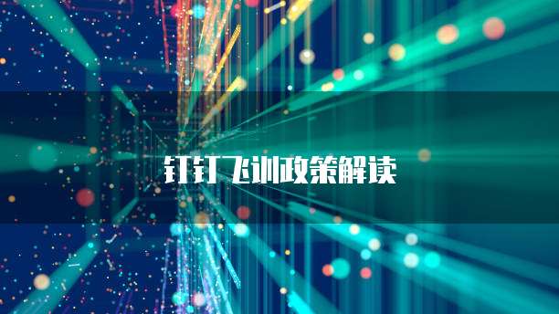 钉钉飞训政策解读