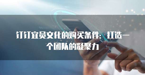 钉钉宜员文化的购买条件:打造一个团队的凝聚力