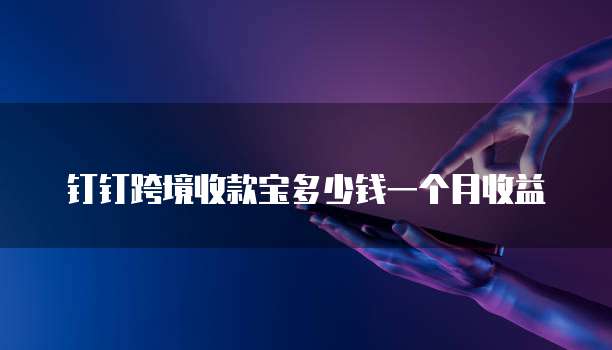钉钉跨境收款宝多少钱一个月收益