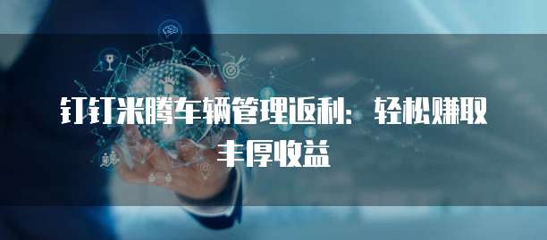 钉钉米腾车辆管理返利:轻松赚取丰厚收益