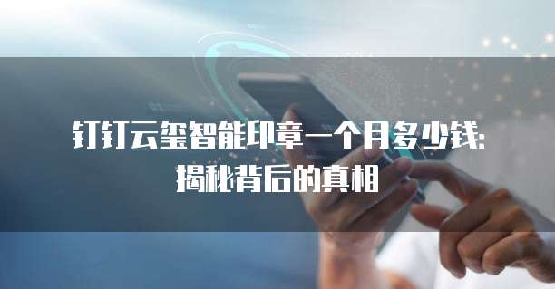 钉钉云玺智能印章一个月多少钱:揭秘背后的真相