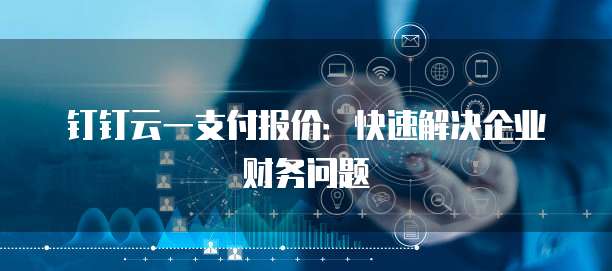 钉钉云一支付报价:快速解决企业财务问题