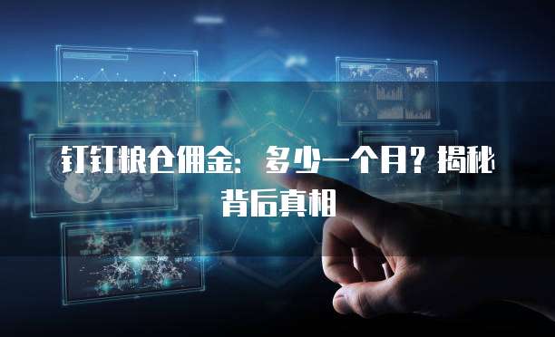 钉钉粮仓佣金:多少一个月?揭秘背后真相