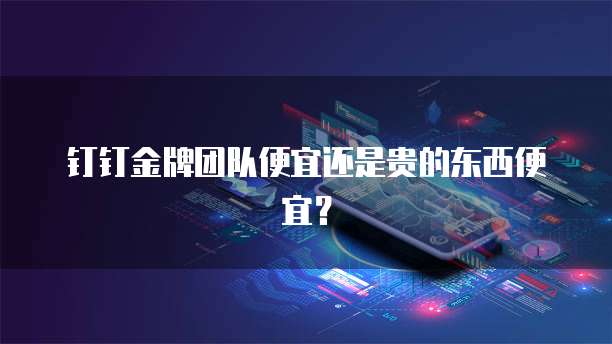钉钉金牌团队便宜还是贵的东西便宜?