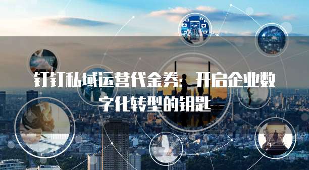 钉钉私域运营代金券:开启企业数字化转型的钥匙