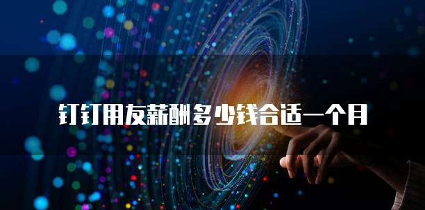 钉钉用友薪酬多少钱合适一个月