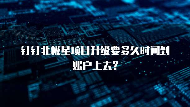 钉钉北极星项目升级要多久时间到账户上去?