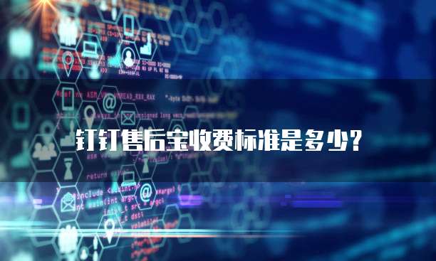 钉钉售后宝收费标准是多少?