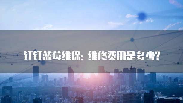 钉钉蓝莓维保: 维修费用是多少?
