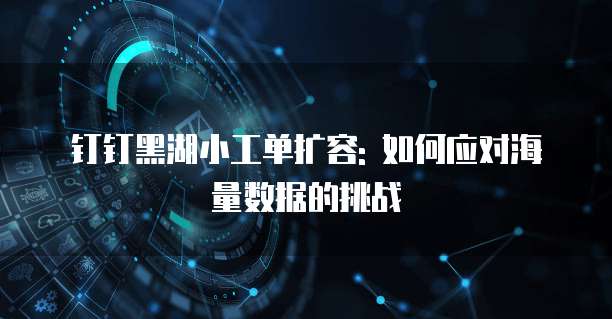 钉钉黑湖小工单扩容: 如何应对海量数据的挑战
