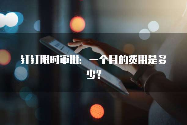 钉钉限时审批:一个月的费用是多少?