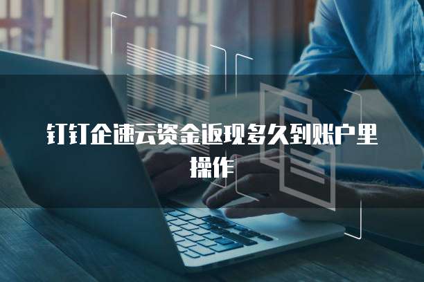 钉钉企速云资金返现多久到账户里操作