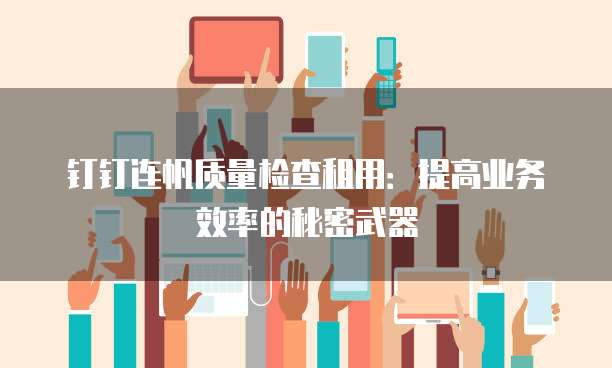 钉钉连帆质量检查租用:提高业务效率的秘密武器