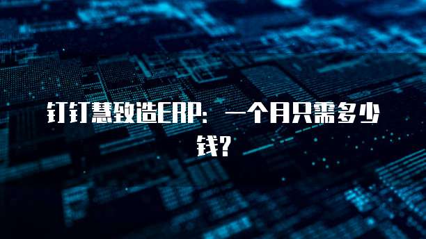 钉钉慧致造ERP:一个月只需多少钱?