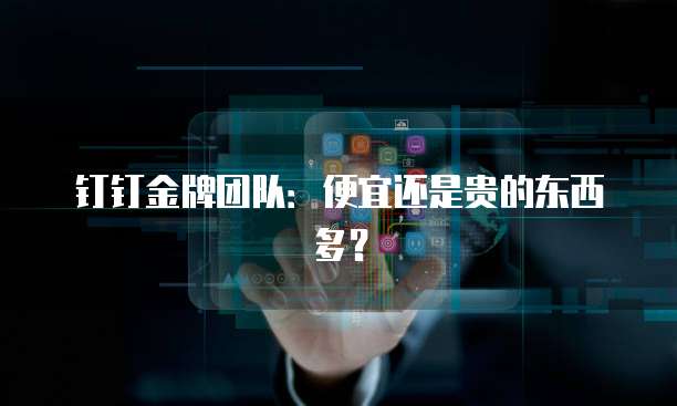 钉钉金牌团队：便宜还是贵的东西多？