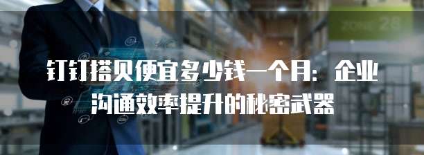 钉钉搭贝便宜多少钱一个月:企业沟通效率提升的秘密武器