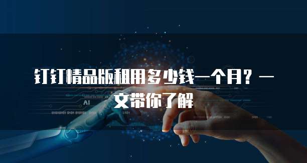 钉钉精品版租用多少钱一个月?一文带你了解