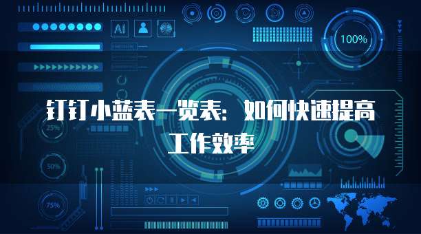 钉钉小蓝表一览表:如何快速提高工作效率