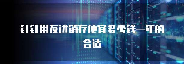 钉钉用友进销存便宜多少钱一年的合适