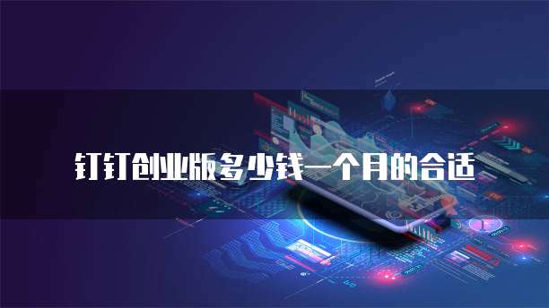 钉钉创业版多少钱一个月的合适