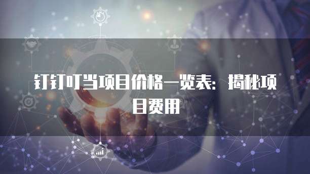 钉钉叮当项目价格一览表:揭秘项目费用