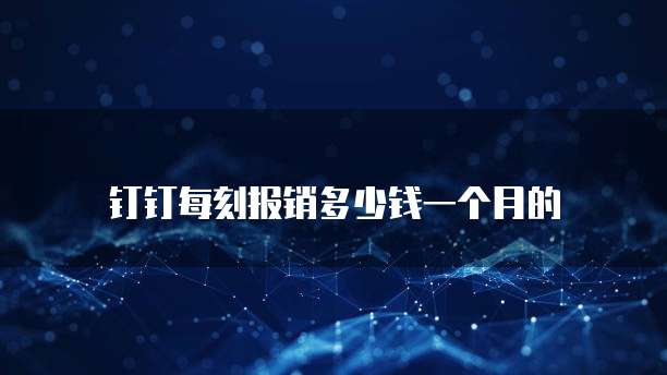 钉钉每刻报销多少钱一个月的