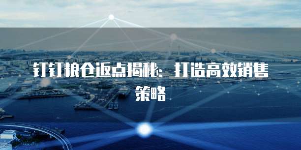 钉钉粮仓返点揭秘:打造高效销售策略