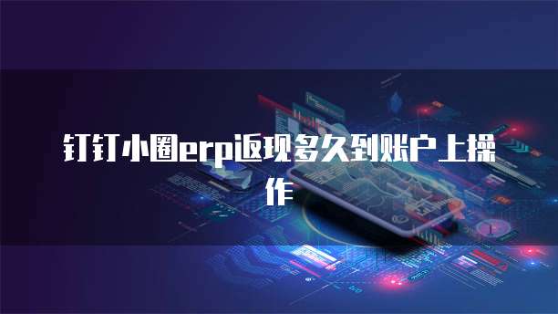 钉钉小圈erp返现多久到账户上操作