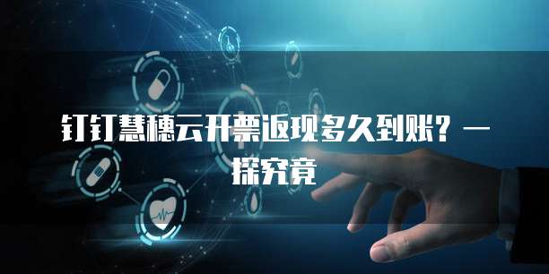 钉钉慧穗云开票返现多久到账？一探究竟