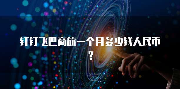 钉钉飞巴商旅一个月多少钱人民币?