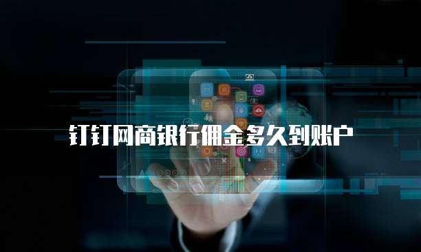 钉钉网商银行佣金多久到账户