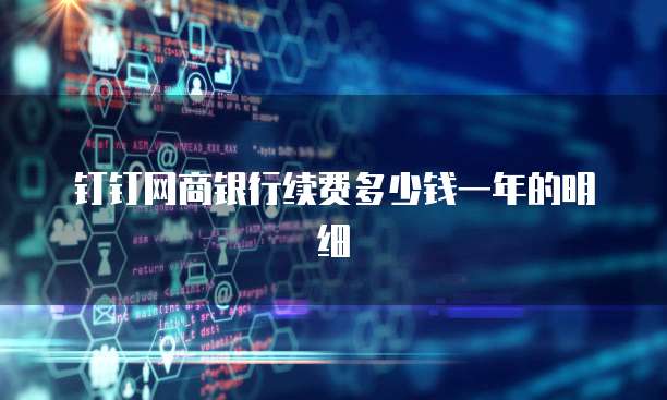 钉钉网商银行续费多少钱一年的明细