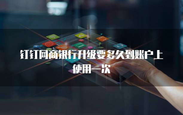 钉钉网商银行升级要多久到账户上使用一次
