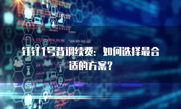 钉钉1号背调续费：如何选择最合适的方案？