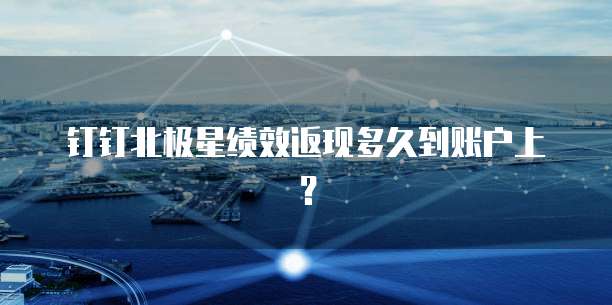 钉钉北极星绩效返现多久到账户上?