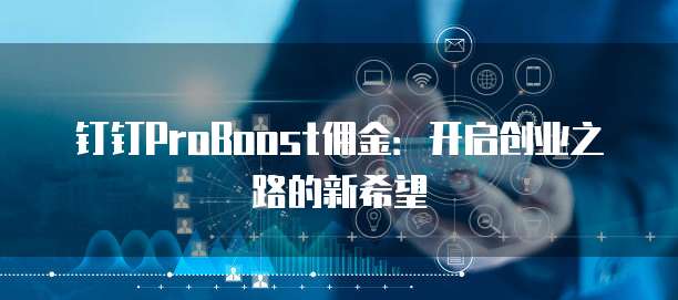 钉钉ProBoost佣金:开启创业之路的新希望