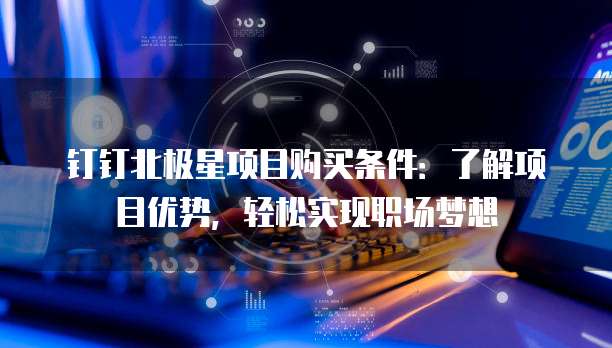 钉钉北极星项目购买条件:了解项目优势,轻松实现职场梦想