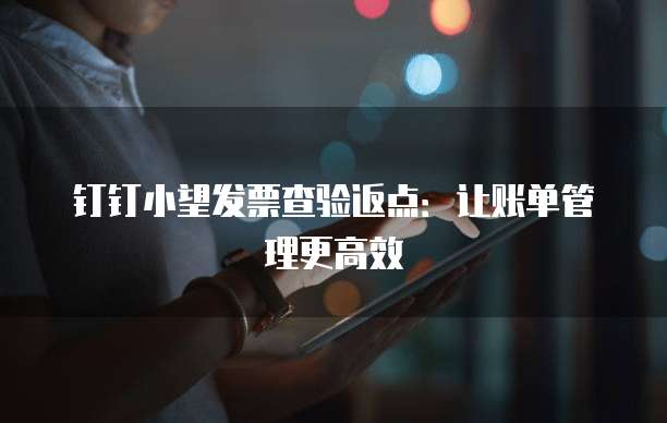钉钉小望发票查验返点:让账单管理更高效