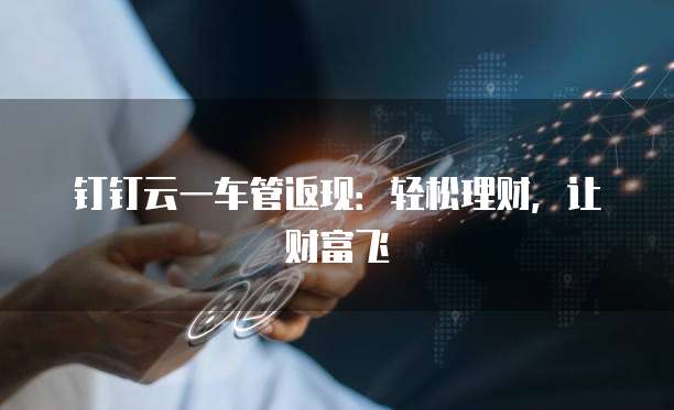 钉钉云一车管返现:轻松理财,让财富飞