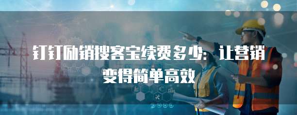 钉钉励销搜客宝续费多少：让营销变得简单高效