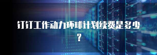 钉钉工作动力环球计划续费是多少？