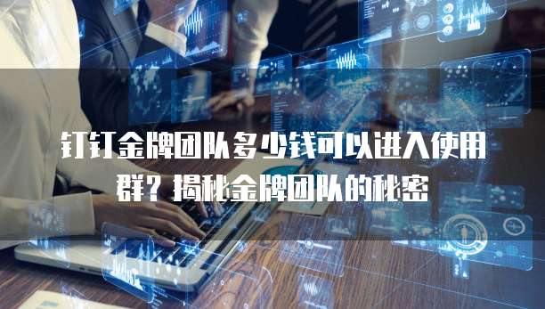 钉钉金牌团队多少钱可以进入使用群？揭秘金牌团队的秘密