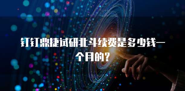 钉钉鼎捷试研北斗续费是多少钱一个月的?