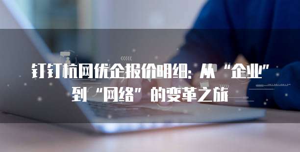 钉钉杭网优企报价明细: 从“企业”到“网络”的变革之旅