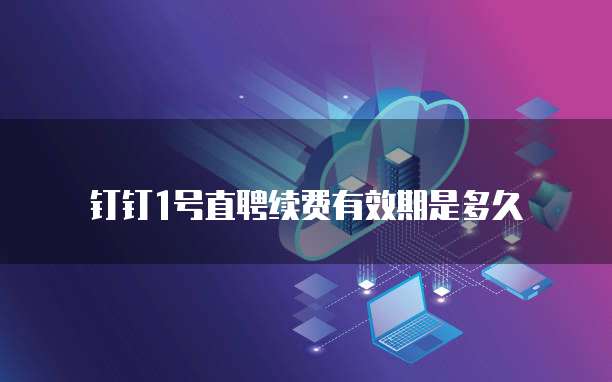 钉钉1号直聘续费有效期是多久