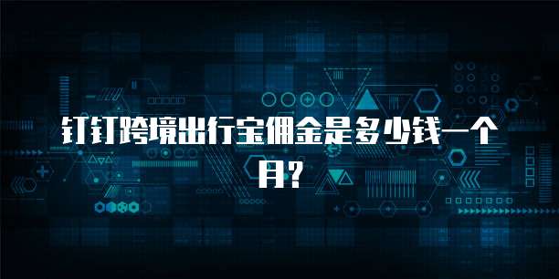 钉钉跨境出行宝佣金是多少钱一个月?