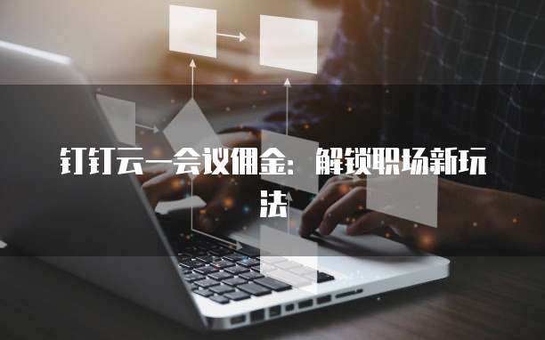 钉钉云一会议佣金:解锁职场新玩法
